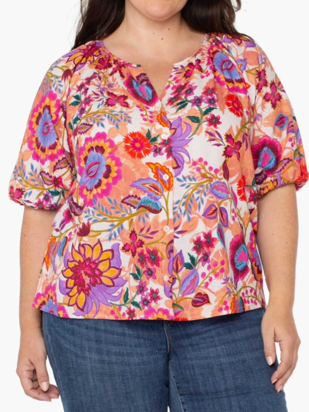 Nordstrom LiverPool Floral Peasant Top